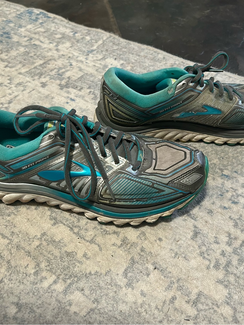 Brooks Running Shoes - Teal and Gray Accents